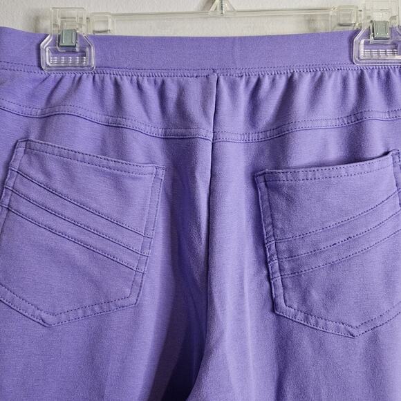 Links Womens 2pc Capri Set Purple Pull On Stretch Pockets Soft Knit Sz S - Picture 11 of 14